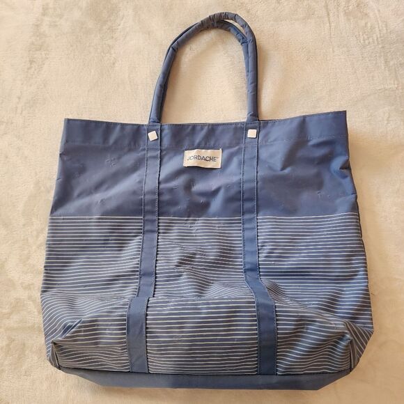 Vintage 1980s Retro Jordache Vinyl Tote Bag in Cornflower Blue - Picture 1 of 10